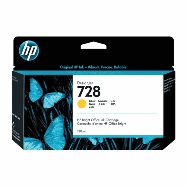 HP 728 F9J65A Yellow 130ml Genuine Ink Cartridge